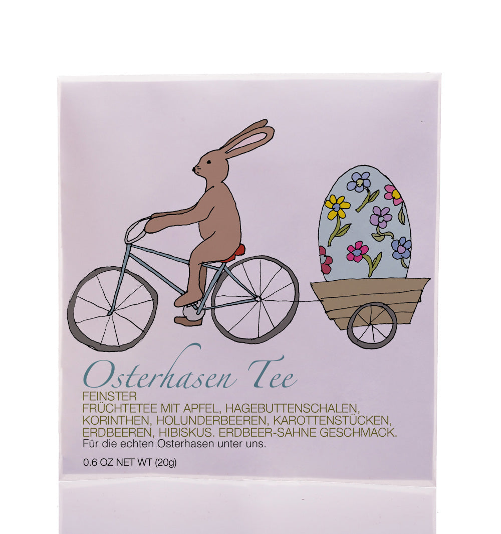 Teegeschenk Osterhase auf Fahrrad