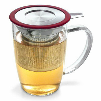 Teeglas groß, rot