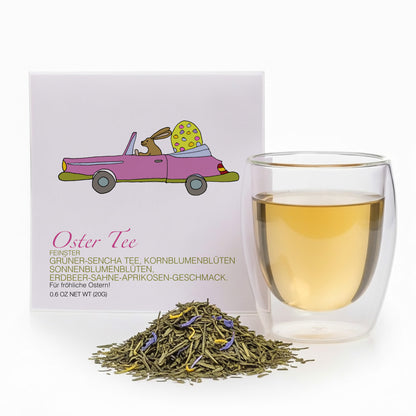 Teegeschenk Osterhase im Cabrio