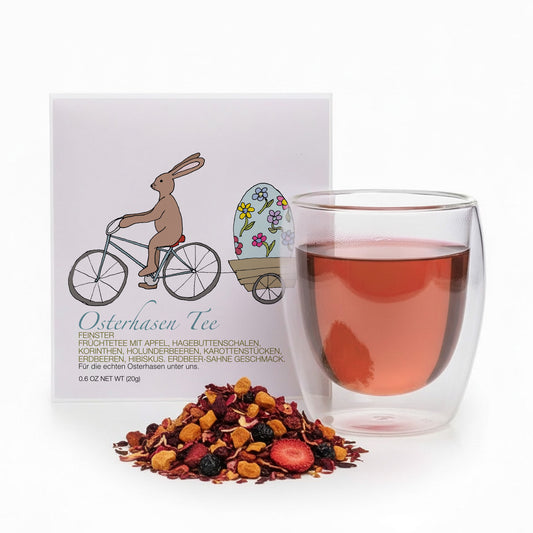 Teegeschenk Osterhase auf Fahrrad