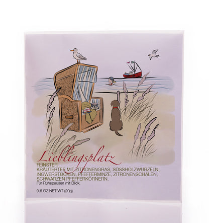 Teegeschenk Lieblingsplatz Strandkorb