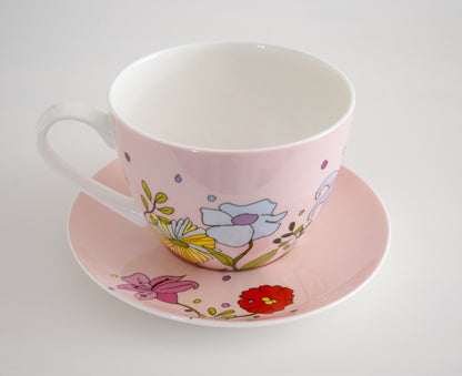 Bone China und Untertasse Tasse Glücksmoment 550ml