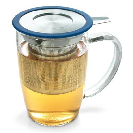 Large tea glass, blue