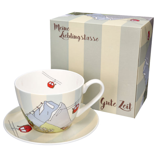 Bone China and Saucer Cup Good Time 550ml