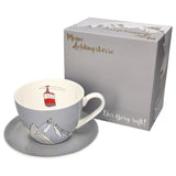 Bone china and saucer cup Waxenstein 550ml